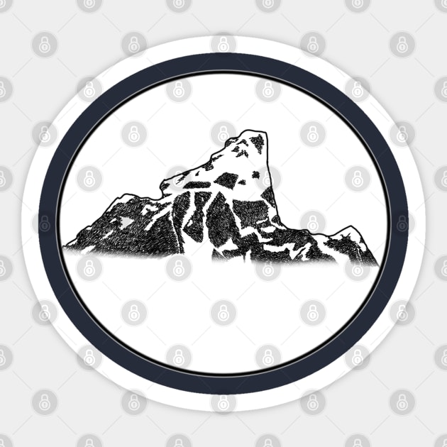 Mountain sketch Sticker by TheStrangeShop ♥♦♣♠